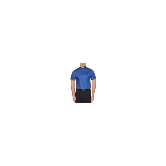 HYBRID APPAREL Mens Blue Patterned Athletic Fit Stretch Polo S - Picture 1 of 2